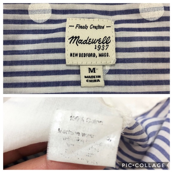 Madewell polka dot button down top size medium - Picture 5 of 8
